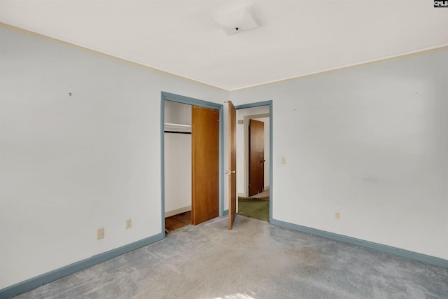 unfurnished bedroom with a closet