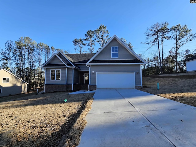 view of front of house with a garage