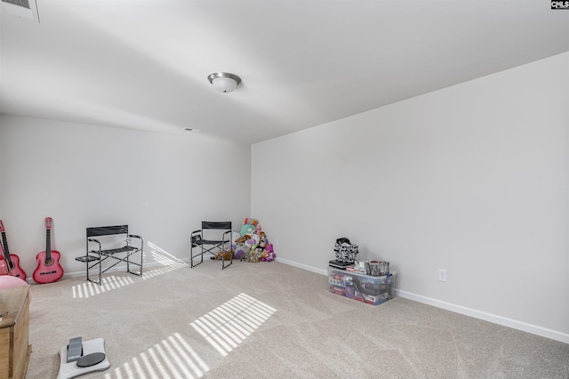 interior space with light colored carpet