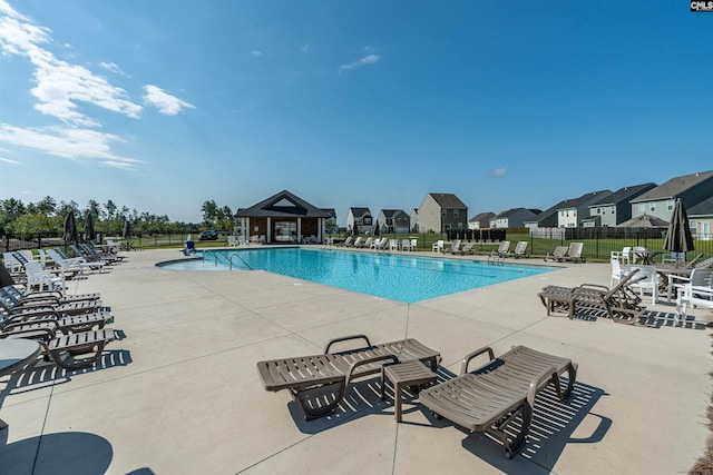 view of pool featuring a patio area