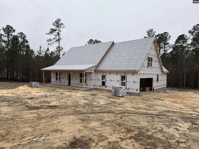 view of unfinished property