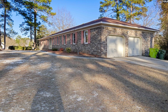 view of home's exterior with a garage