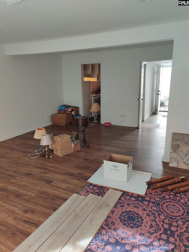 interior space featuring dark hardwood / wood-style floors