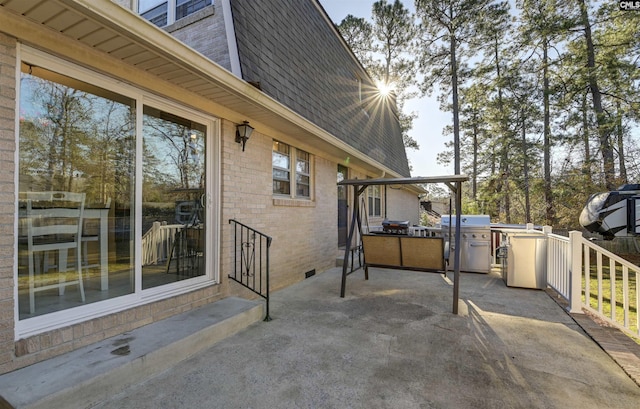 view of patio with area for grilling