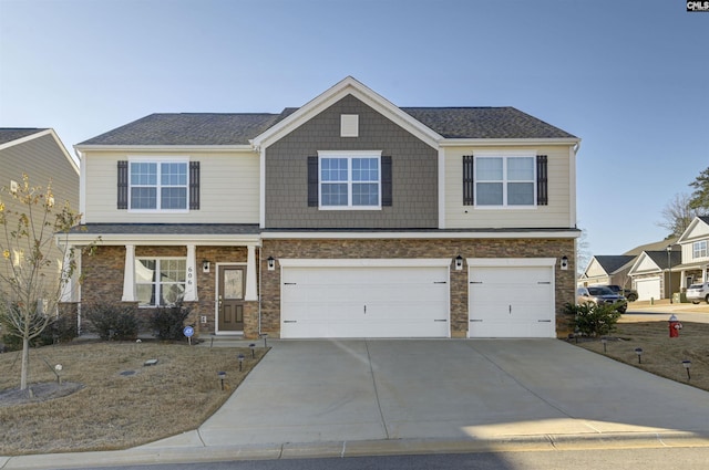 view of front of house with a garage