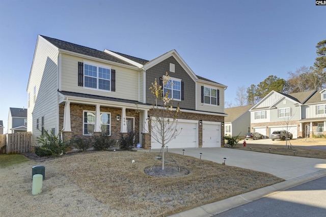 craftsman house featuring a garage