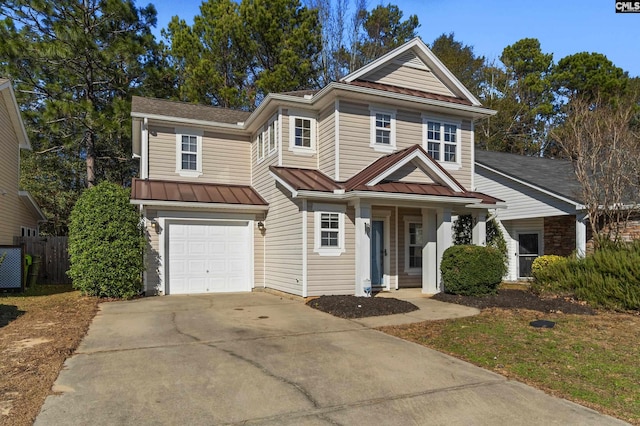 view of front facade with a garage