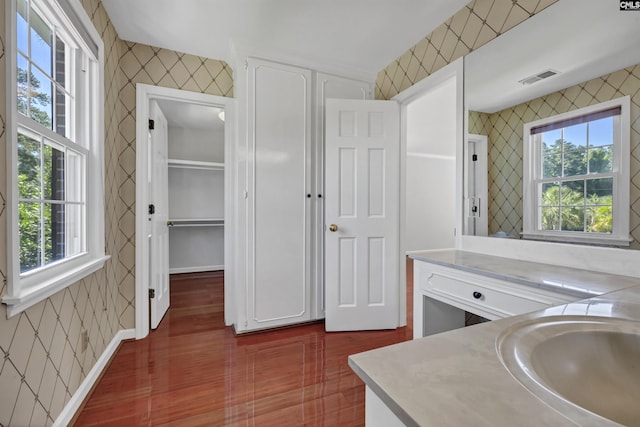 bathroom featuring sink and a wealth of natural light