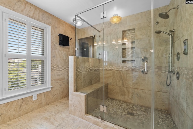 bathroom with an enclosed shower