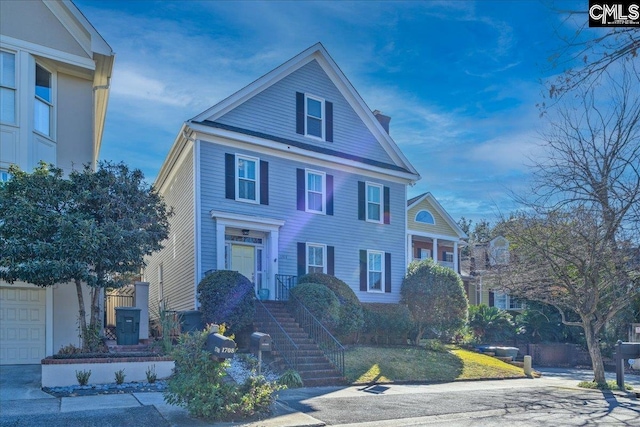 view of front of house with a garage