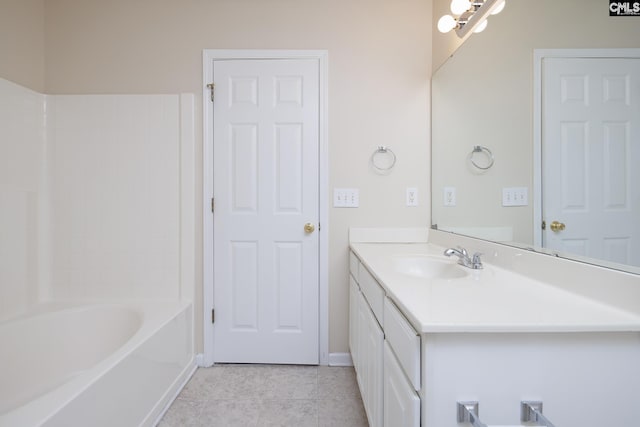 bathroom with shower / washtub combination and vanity