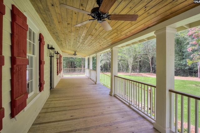 wooden deck with a porch