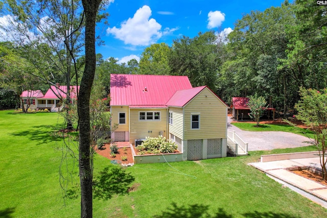 exterior space with a front yard