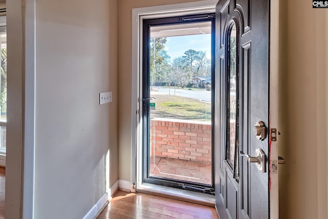 entryway featuring light hardwood / wood-style flooring