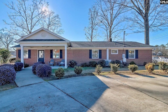 view of front of property with a porch