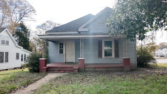 bungalow featuring a porch