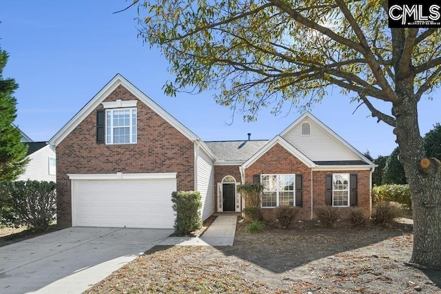 view of front property with a garage