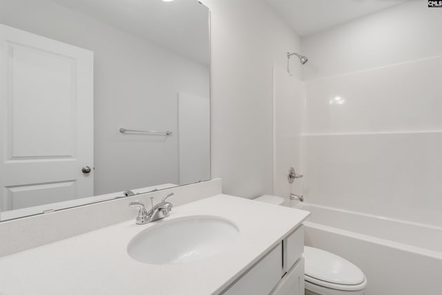 full bathroom featuring vanity, toilet, and bathtub / shower combination