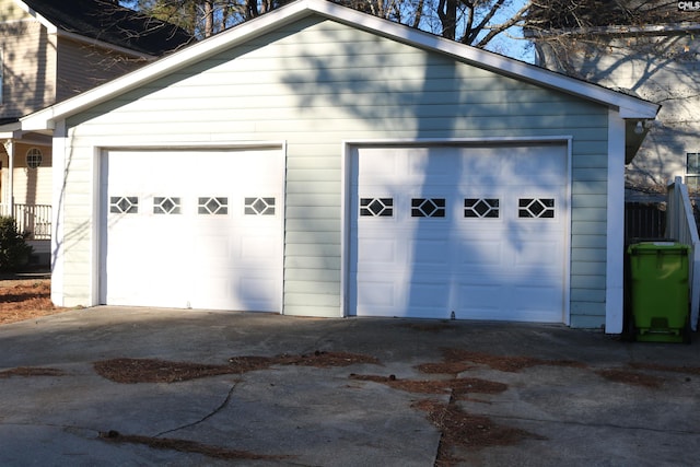 view of garage