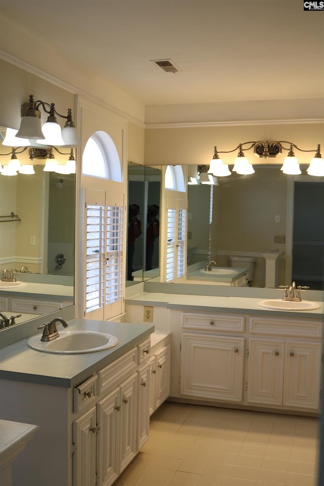 bathroom featuring vanity and tile patterned floors