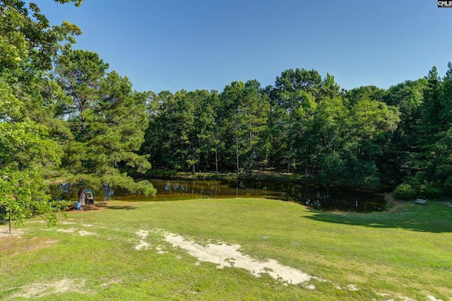 view of yard featuring a water view