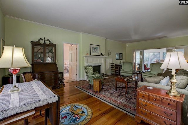 living room featuring hardwood / wood-style flooring