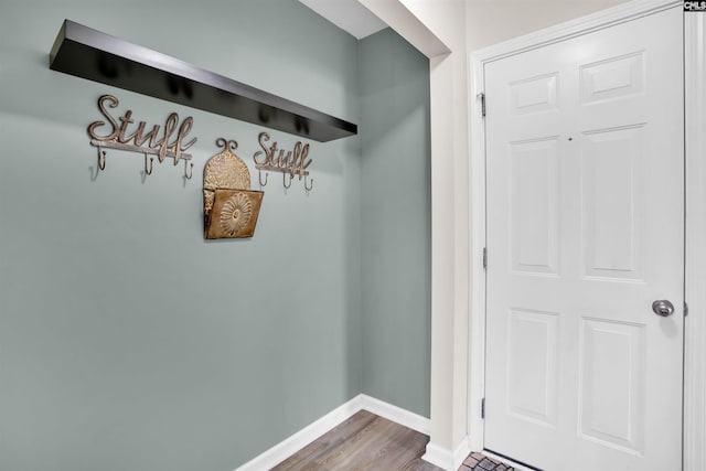 mudroom featuring hardwood / wood-style flooring