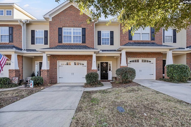 view of property with a garage