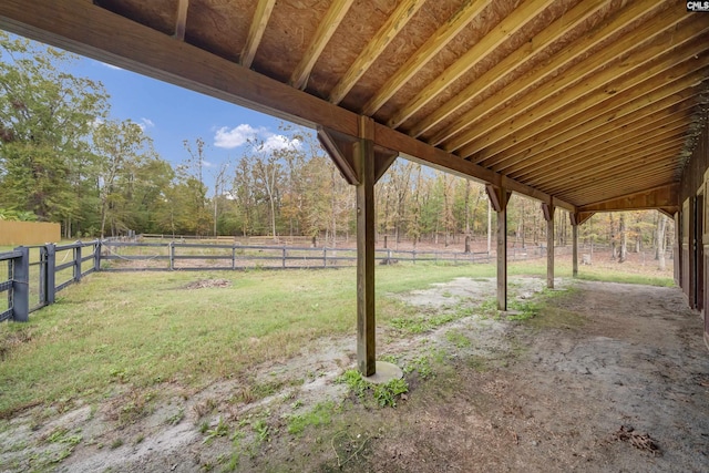 view of yard featuring a rural view