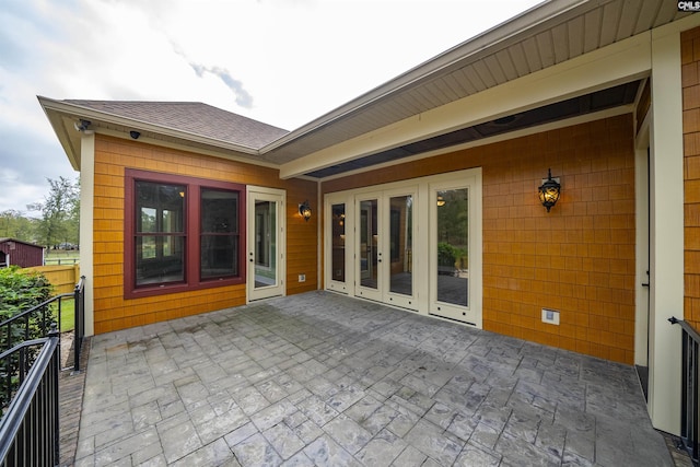 exterior space featuring french doors