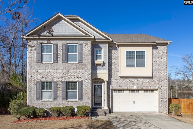 view of front of house with a garage