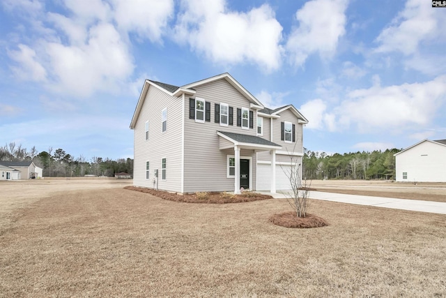 view of front facade featuring a garage