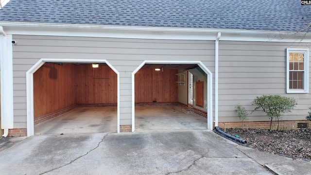 view of garage