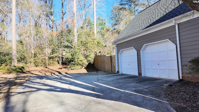 view of garage