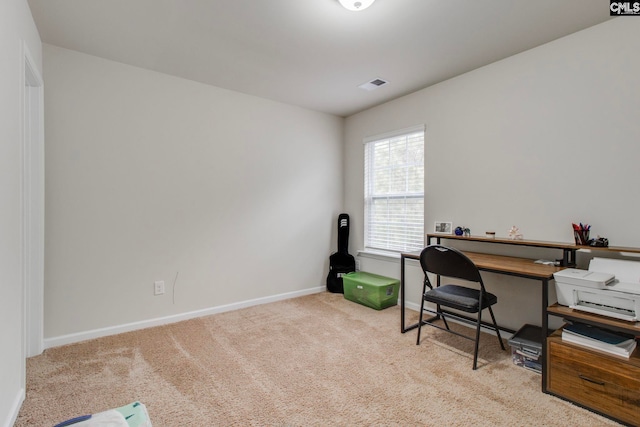 view of carpeted office