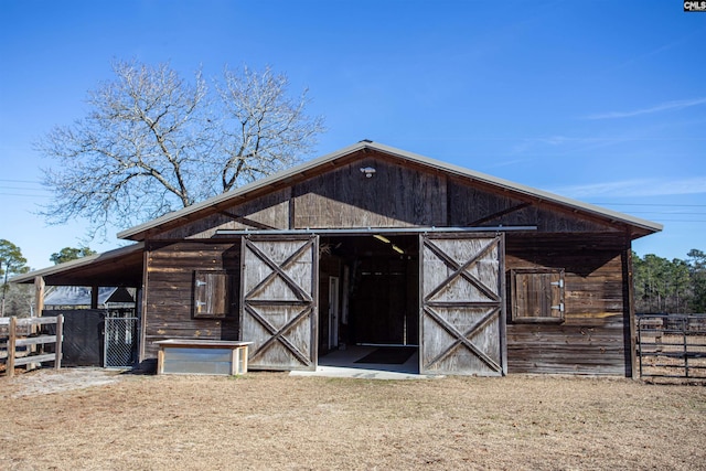 view of horse barn