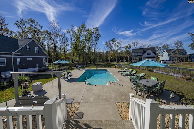 view of pool featuring a patio area