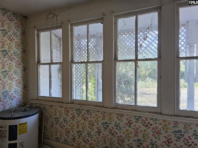 room details featuring electric water heater