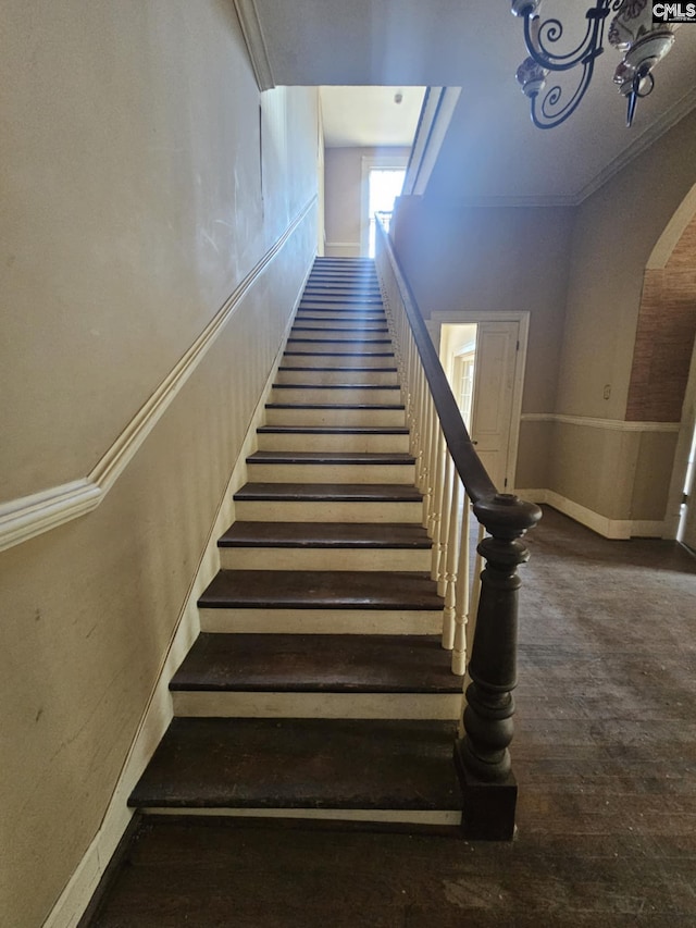 stairway with ornamental molding