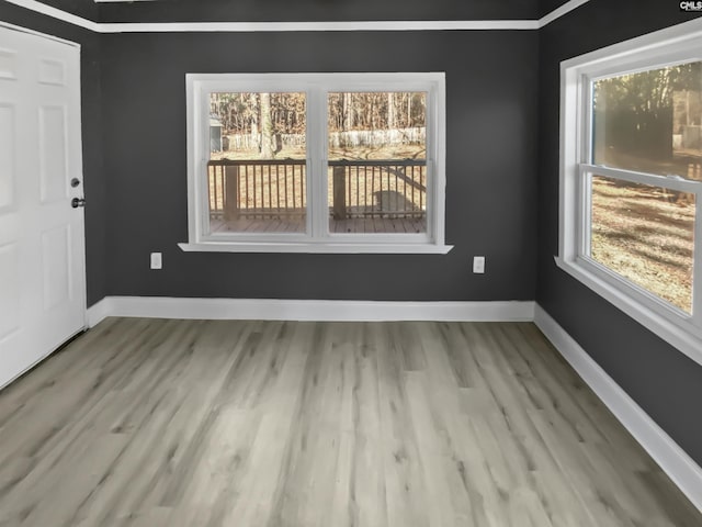 unfurnished dining area featuring light hardwood / wood-style floors