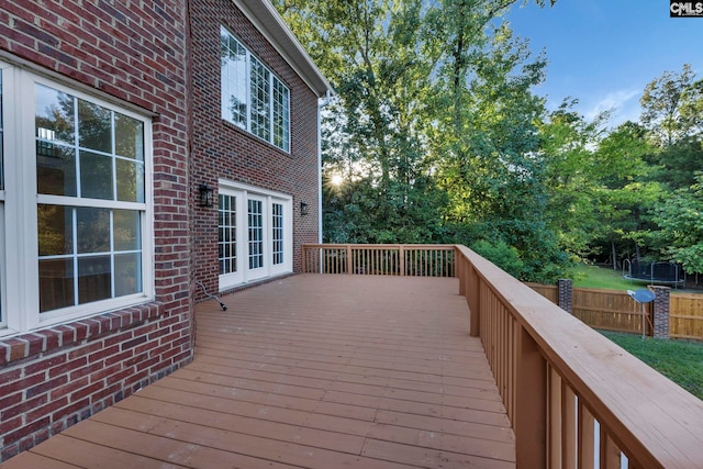 deck featuring french doors