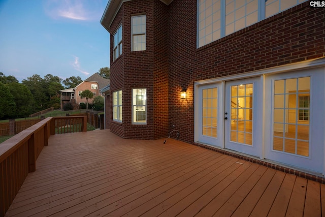 view of deck at dusk