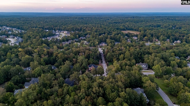 view of aerial view at dusk