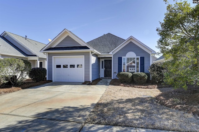 ranch-style home featuring a garage