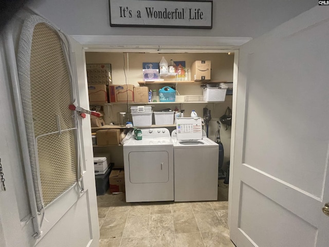 washroom featuring separate washer and dryer