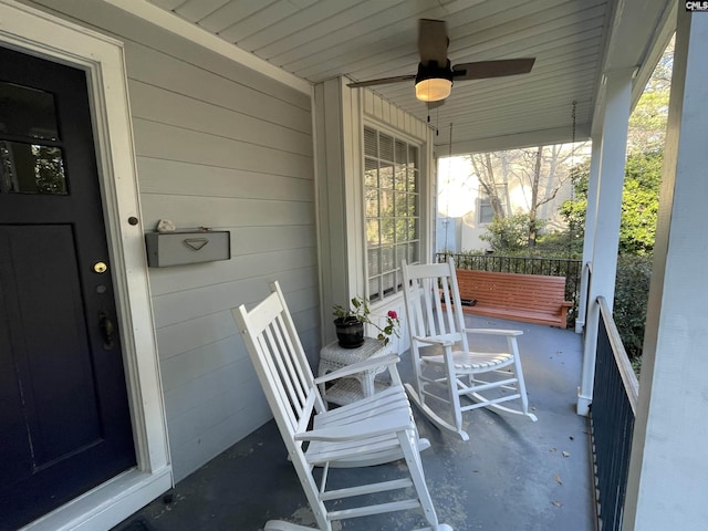 view of patio / terrace with ceiling fan