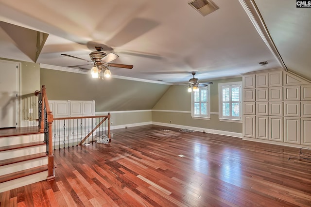 bonus room featuring lofted ceiling and hardwood / wood-style flooring