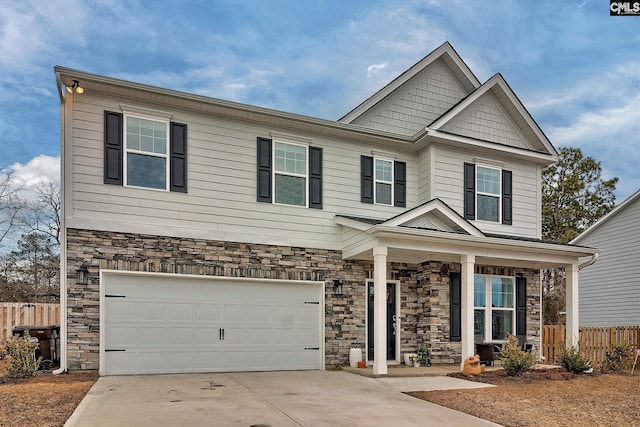 craftsman-style home with a garage