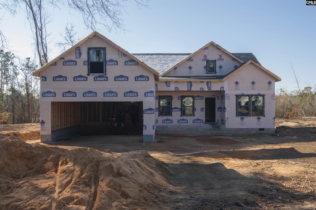 view of unfinished property