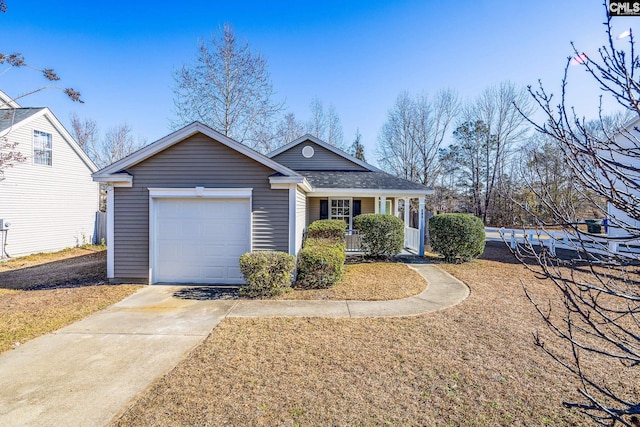 ranch-style house featuring a garage